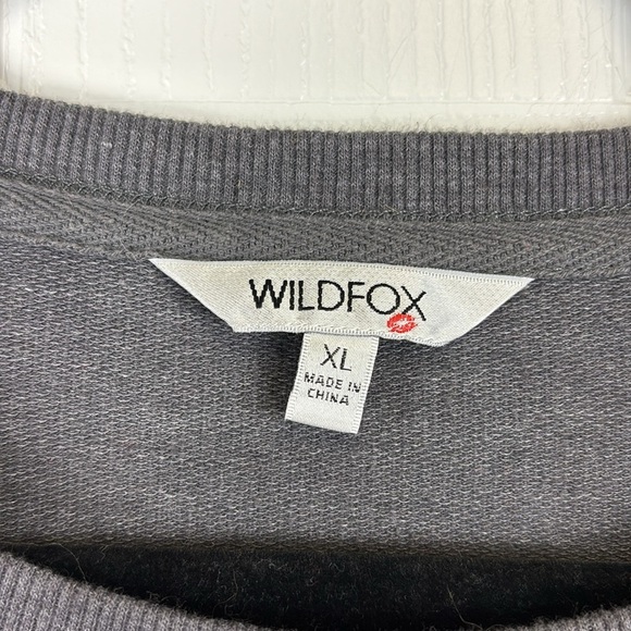 Wildfox easy does it gray crewneck sweatshirt sz xl - Picture 4 of 7